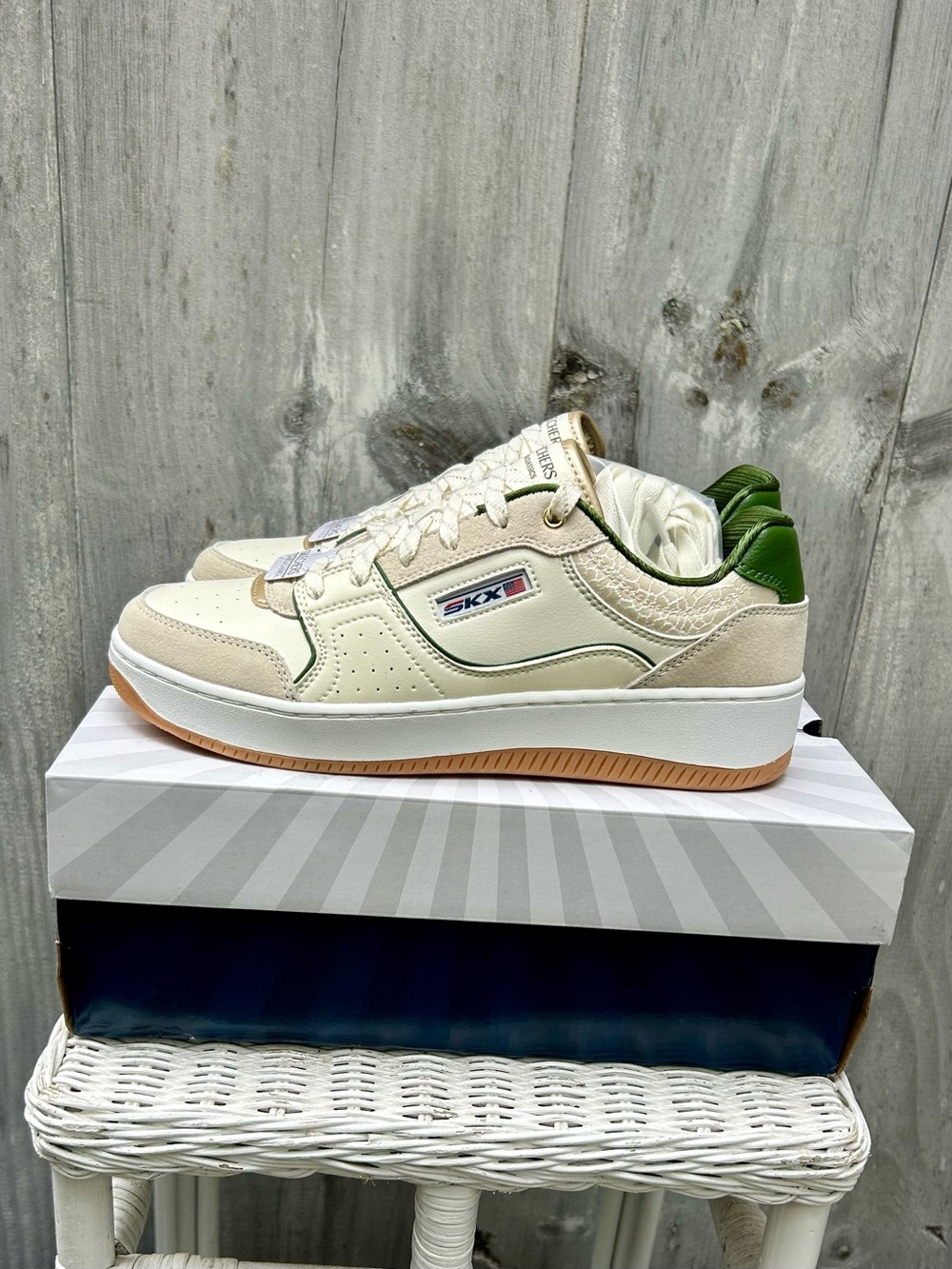 Skechers Women's Sport Court 2.0 Sneakers - Metallic Green/ Cream (Women’s 10)